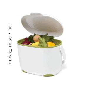B Keuze - Compost Caddy GFT afvalbakje - losse binnenemmer - wit / groen - GRATIS rol zakjes en verzenden
