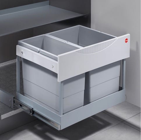 Hailo space saver tandem S plus 12 L + 18 L. Inbouwsysteem voor draaideurkast van 60CM HAILO Space saver tandem S plus